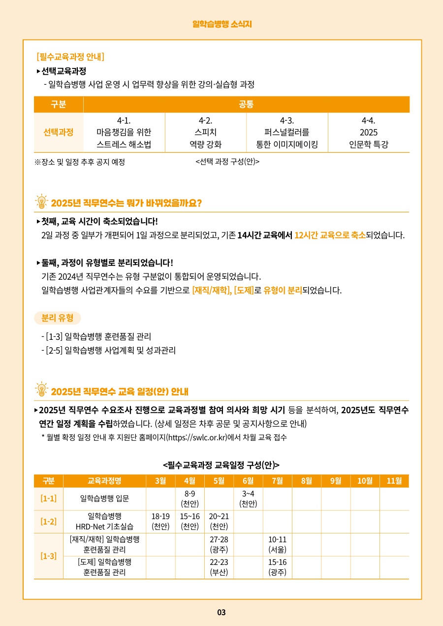 2025년 일학습병행 사업관계자 직무연수 안내